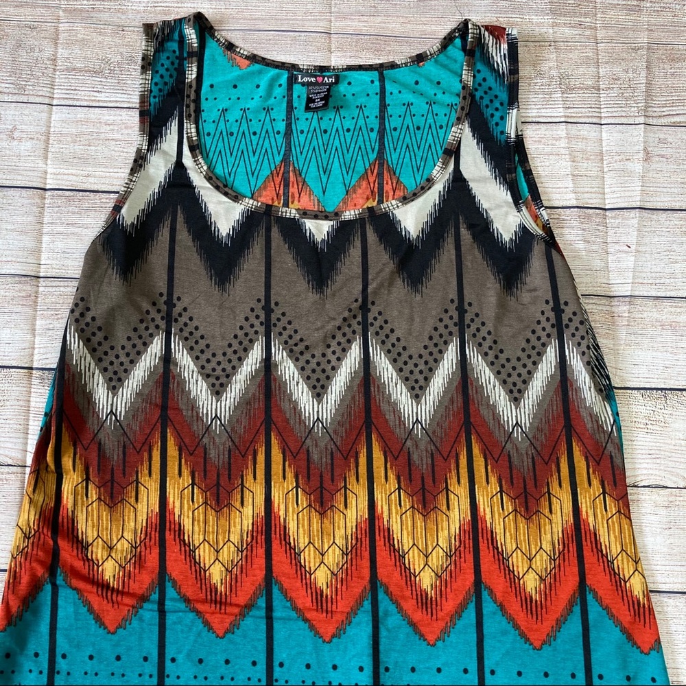 Love Ari Sleeveless Summer Dress Chevron Pattern